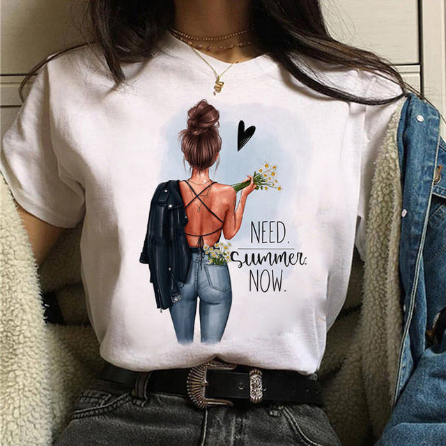 the FLOWER GIRL - Printed Female T-Shirt