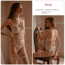 the SECRETARY - Solid See-Through Mesh Push Up Bra Lingerie Set