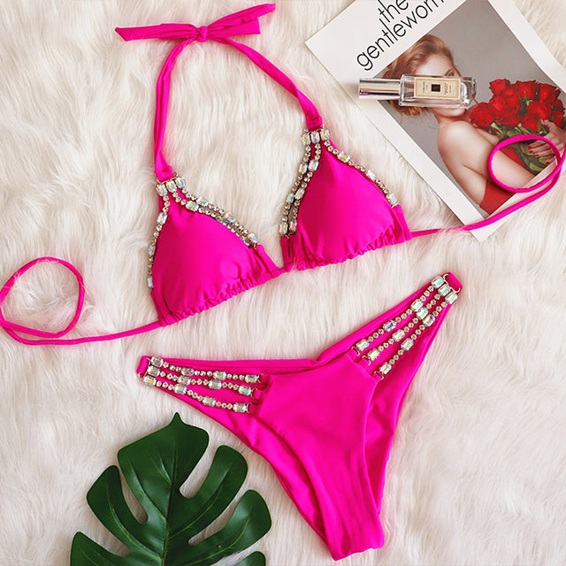 the BARBIE - Solid Sexy Bikini Triangle Swimsuit