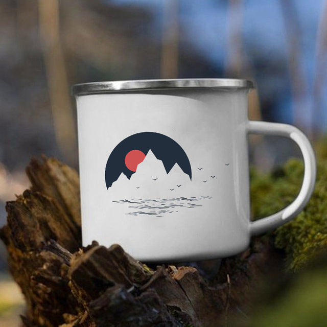 the CAMP GIRL - Print Enamel Creative Coffee Water Milk Cups