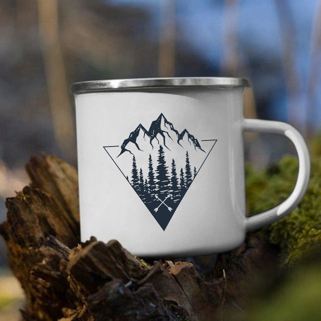 the CAMP GIRL - Print Enamel Creative Coffee Water Milk Cups