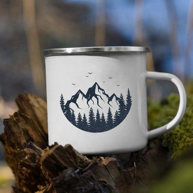 the CAMP GIRL - Print Enamel Creative Coffee Water Milk Cups