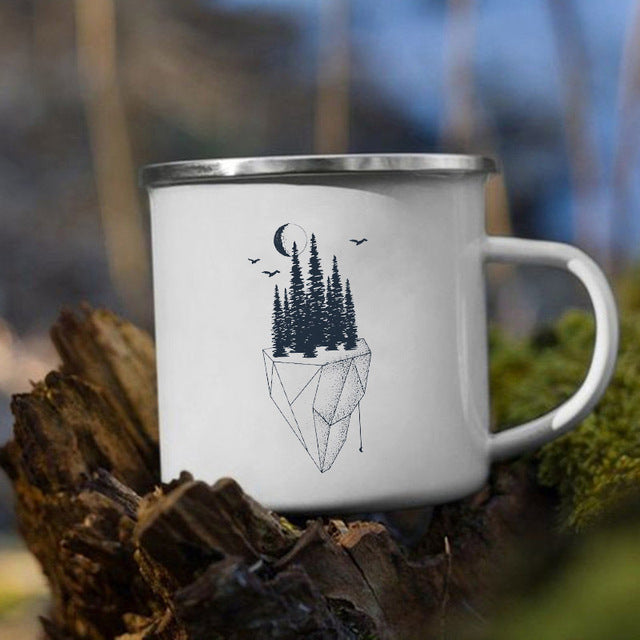 the CAMP GIRL - Print Enamel Creative Coffee Water Milk Cups