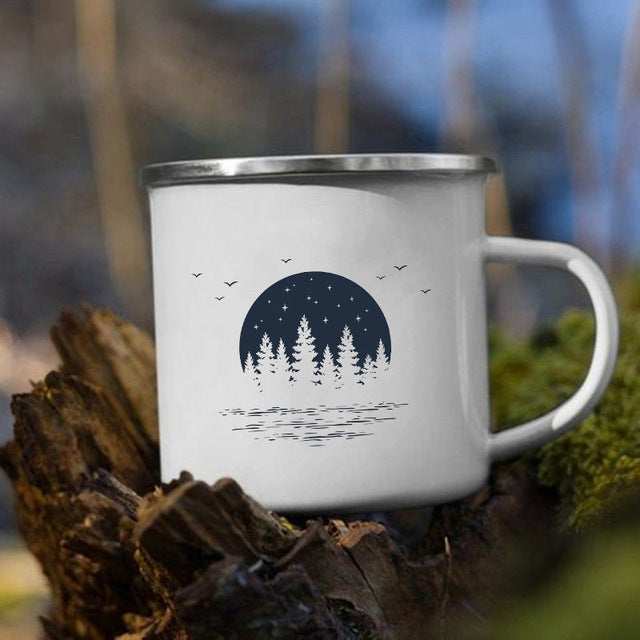 the CAMP GIRL - Print Enamel Creative Coffee Water Milk Cups