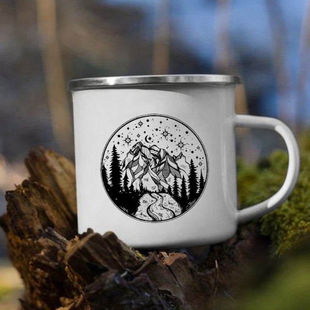 the CAMP GIRL - Print Enamel Creative Coffee Water Milk Cups