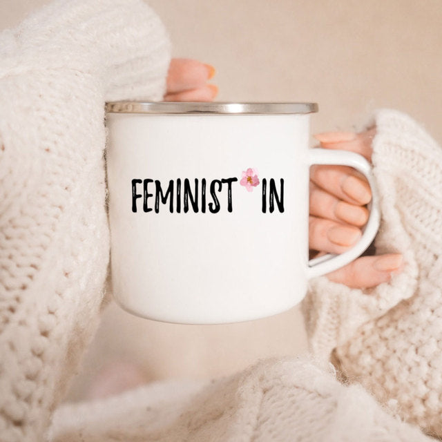 the GIRL POWER CUP - Know Your Power Feminist Enamel Mug