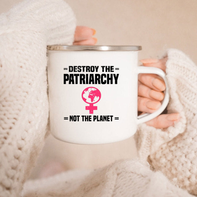 the GIRL POWER CUP - Know Your Power Feminist Enamel Mug