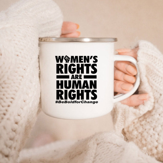 the GIRL POWER CUP - Know Your Power Feminist Enamel Mug