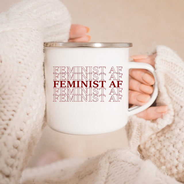 the GIRL POWER CUP - Know Your Power Feminist Enamel Mug