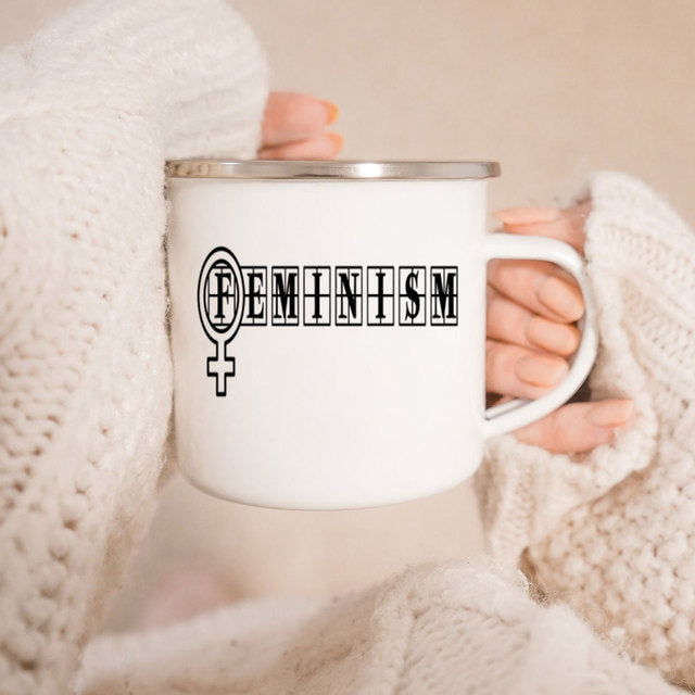 the GIRL POWER CUP - Know Your Power Feminist Enamel Mug