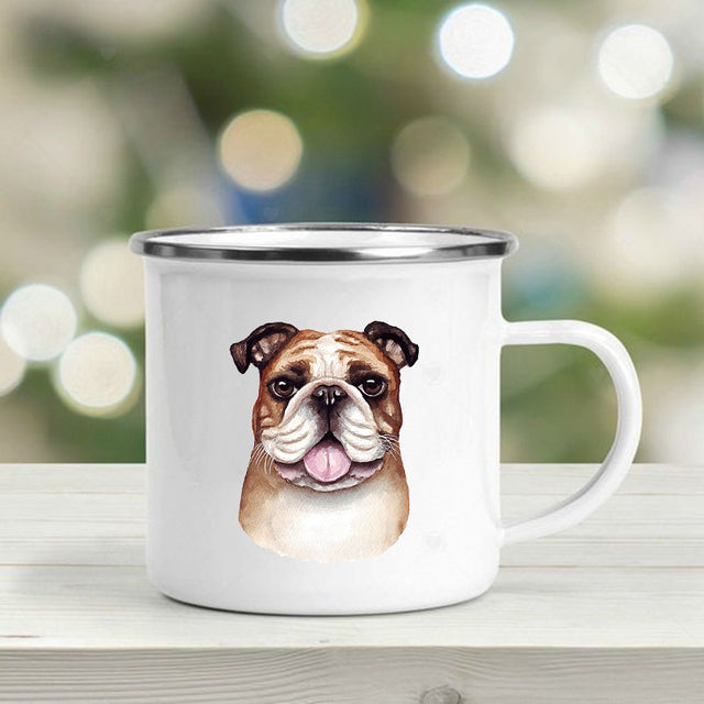 the DOGGIE MUG - Cute Dogs Printed Enamel Mugs