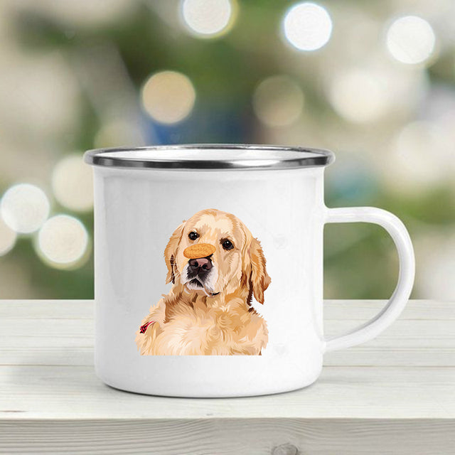 the DOGGIE MUG - Cute Dogs Printed Enamel Mugs