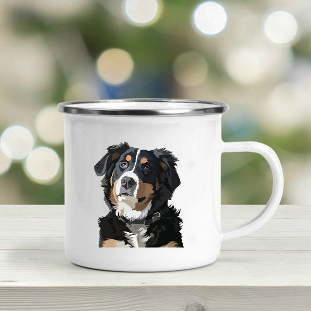 the DOGGIE MUG - Cute Dogs Printed Enamel Mugs