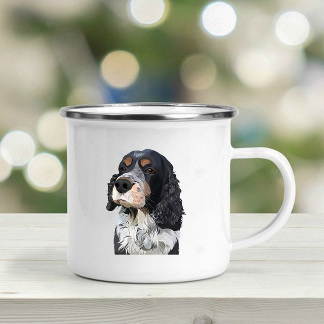 the DOGGIE MUG - Cute Dogs Printed Enamel Mugs