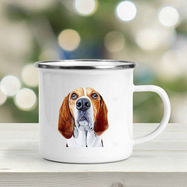 the DOGGIE MUG - Cute Dogs Printed Enamel Mugs