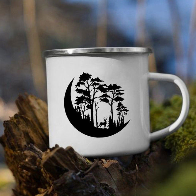 the CAMP GIRL - Print Enamel Creative Coffee Water Milk Cups