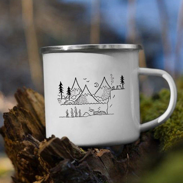 the CAMP GIRL - Print Enamel Creative Coffee Water Milk Cups