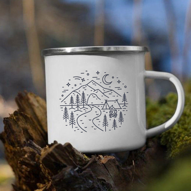 the CAMP GIRL - Print Enamel Creative Coffee Water Milk Cups