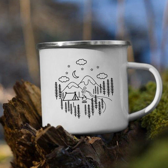 the CAMP GIRL - Print Enamel Creative Coffee Water Milk Cups