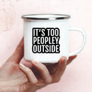 the ANTI-SOCIAL - Funny Letter Print Mug Creative Enamel Coffee/Teacups