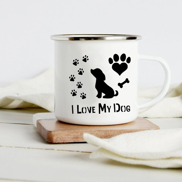 the DOG WHISPERER - Peace Love Dogs Creative Enamel Coffee Mugs