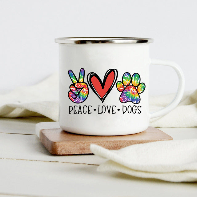 the DOG WHISPERER - Peace Love Dogs Creative Enamel Coffee Mugs