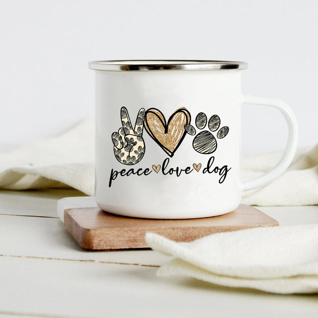 the DOG WHISPERER - Peace Love Dogs Creative Enamel Coffee Mugs