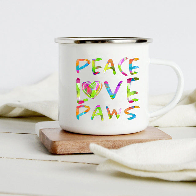 the DOG WHISPERER - Peace Love Dogs Creative Enamel Coffee Mugs