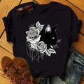 the BLACK CAT - Women Cat Ink Black T-Shirt