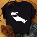 the BLACK CAT - Women Cat Ink Black T-Shirt