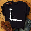 the BLACK CAT - Women Cat Ink Black T-Shirt