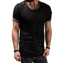 the RIPPED - Solid Color Short Sleeve Cotton T-Shirts