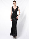 the GRACE Dress - Sexy V Neck Backless Sequin Evening Dress