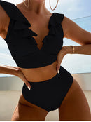 the HAMPTON - Women High Waist Swimsuit Push Up Bikini Set