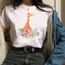 the PET PARADISE - Women Printing Graphic Fox T-Shirt