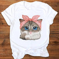 the MEOW - Women Graphic Letter T-Shirt