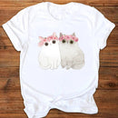 the MEOW - Women Graphic Letter T-Shirt