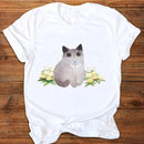 the MEOW - Women Graphic Letter T-Shirt