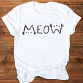 the MEOW - Women Graphic Letter T-Shirt