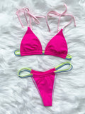 the NEED A VACAY - Solid Color Sexy Micro-Mini Bikini Set