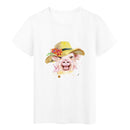 the PRETTY PIGGY - Pink Pig Print Women T-Shirt