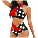 the POLKA - High Waist Bikini Split Splicing Swimwear