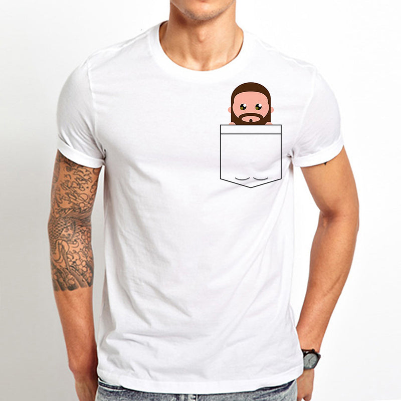 the MINI-ME - Men White Printed T-Shirt