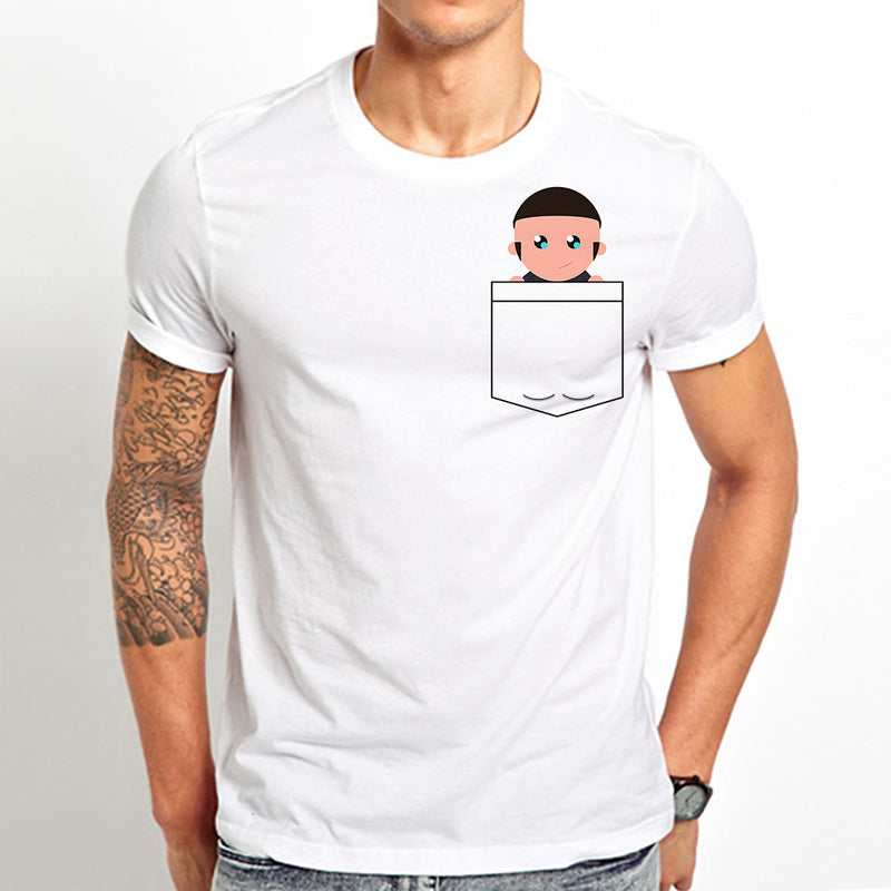 the MINI-ME - Men White Printed T-Shirt